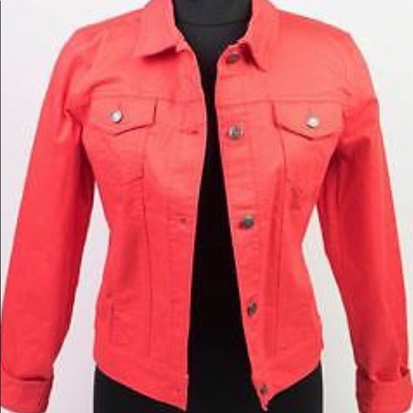 coral denim jacket
